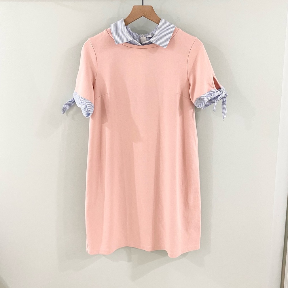 Crown & Ivy Collared Shirt Dress Pink Size Medium
